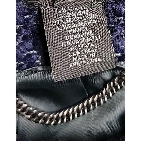 J Crew Blazer Womans 4 Purple Wool Blend Chunky 4 Button Office Broadway Crop - Picture 3 of 15